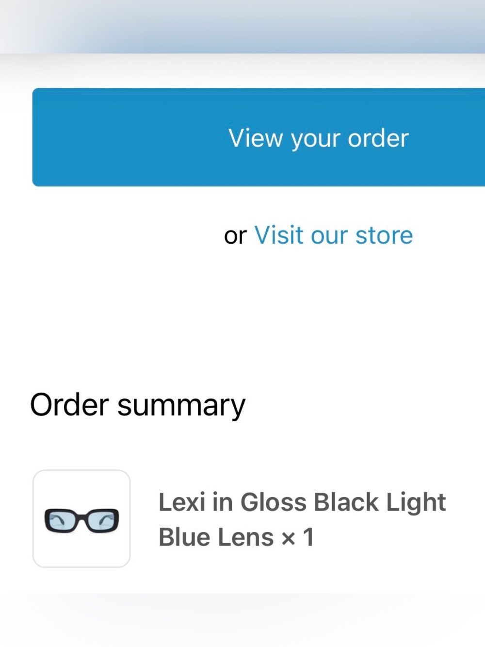 Elisa Johnson Lexi Blue Lens Glossy Black Rectangle Sunglasses - Picture 5 of 6
